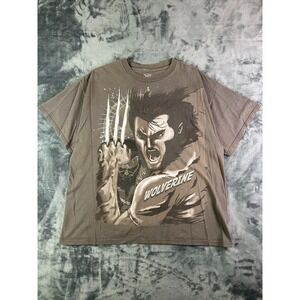 Vintage Wolverine T-Shirt Giant Tag XL Marvel‎ Superhero Logan Graphic Brown Y2K